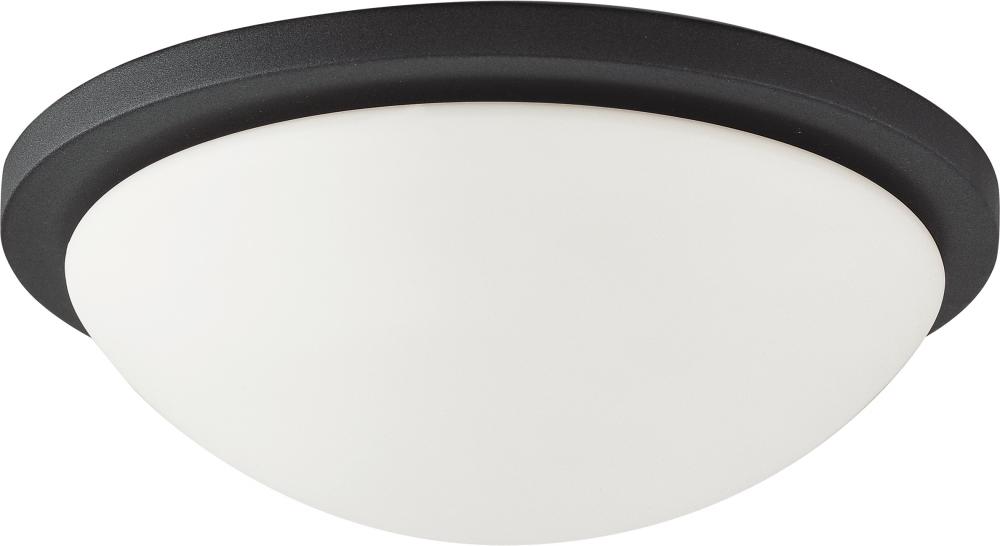 Button LED - 13"- Flush with Frosted Glass - Black Finish