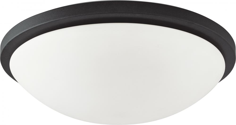 Button LED - 17"- Flush with Frosted Glass - Black Finish