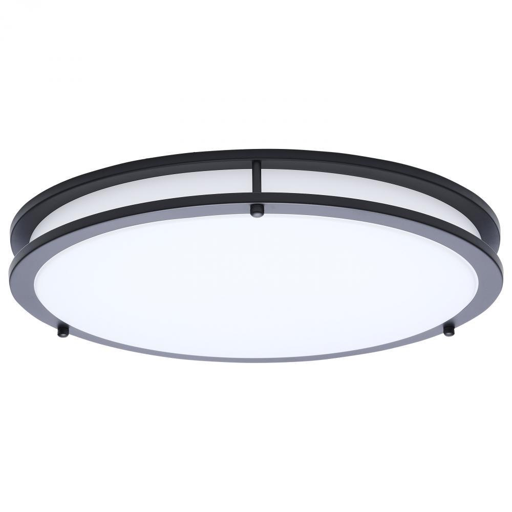 Glamour; LED 17 Inch Flush Mount; Black Finish; 27K/3K/35K/4K/5K CCT Selectable