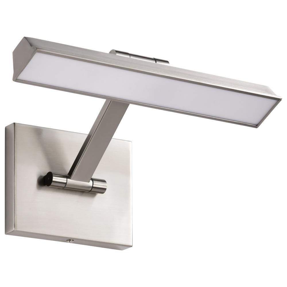 Hazel; 1 Foot LED Picture Light; 3 CCT Selectable; Brushed Nickel Finish; Acrylic Lens