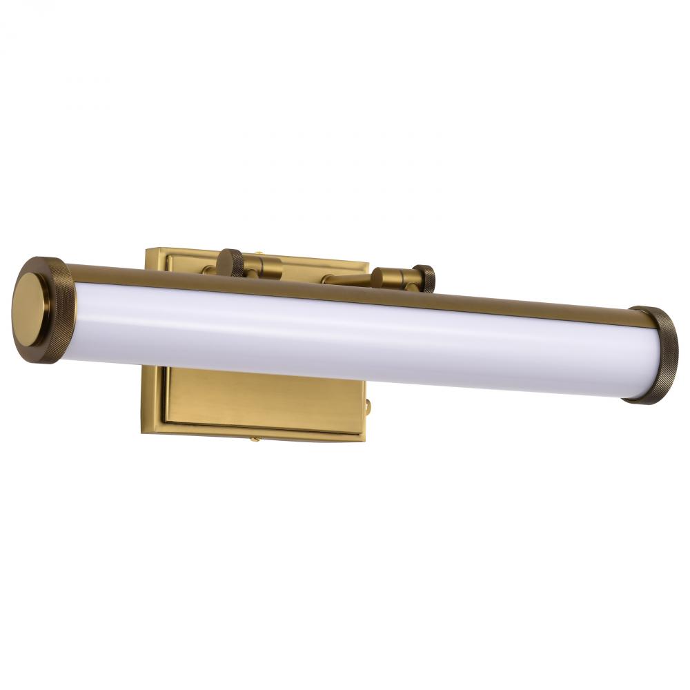 Cora; 18 Inch LED Vanity; 3 CCT Selectable; Vintage Brass Finish; Acrylic Lens