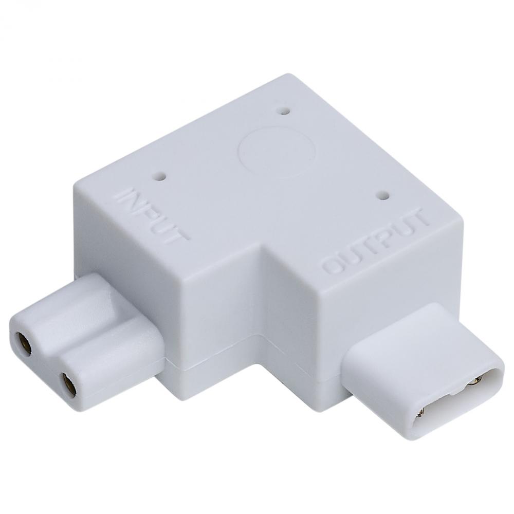 L-Connector; Right Angle; White Finish