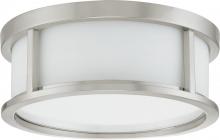 Nuvo 60/2859 - Odeon - 2 Light 13" Flush Dome with Satin White Glass - Brushed Nickel Finish