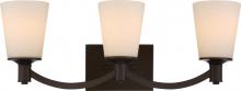 Nuvo 60/5923 - Laguna - 3 Light Vanity with White Glass - Forest Bronze Finish
