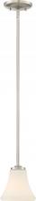 Nuvo 60/6213 - Fawn - 1 Light Mini Pendant with Satin White Glass - Brushed Nickel Finish