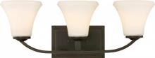 Nuvo 60/6303 - Fawn - 3 Light Vanity with Satin White Glass - Mahogany Bronze Finish