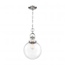 Nuvo 60/6672 - Skyloft -1 Light Pendant - with Clear Glass - Polished Nickel Finish