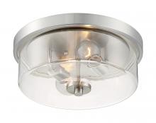 Nuvo 60/7168 - Sommerset - 2 Light Flush Mount with Clear Glass - Brushed Nickel Finish
