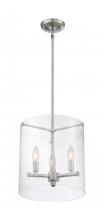 Nuvo 60/7187 - Bransel - 3 Light Pendant with Seeded Glass - Brushed Nickel Finish