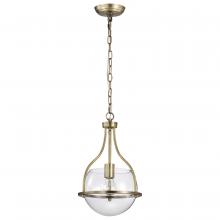 Nuvo 60/7815 - Amado 1 Light Pendant; 10 Inches; Vintage Brass Finish; Clear Glass