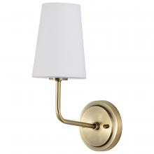 Nuvo 60/7883 - Cordello 1 Light Sconce; Vintage Brass Finish; Etched White Opal Glass