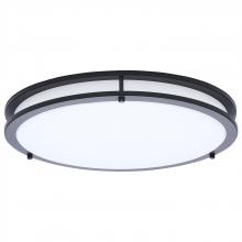 Nuvo 62/1977 - Glamour; LED 17 Inch Flush Mount; Black Finish; 27K/3K/35K/4K/5K CCT Selectable