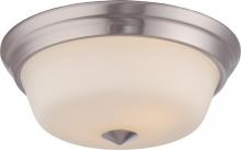 Nuvo 62/363 - Calvin - 2 Light Flush Fixture with Satin White Glass - LED Omni Included