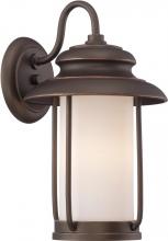Nuvo 62/631 - Bethany - LED Small Wall Lantern with Satin White Glass - Mahogany Bronze Finish