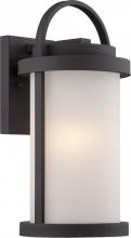 Nuvo 62/651 - Willis - LED Small Wall Lantern with Antique White Glass - Textured Black Finish