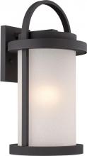 Nuvo 62/652 - Willis - LED Large Wall Lantern with Antique White Glass - Textured Black Finish