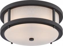 Nuvo 62/653 - Willis - LED Flush with Antique White Glass - Textured Black Finish