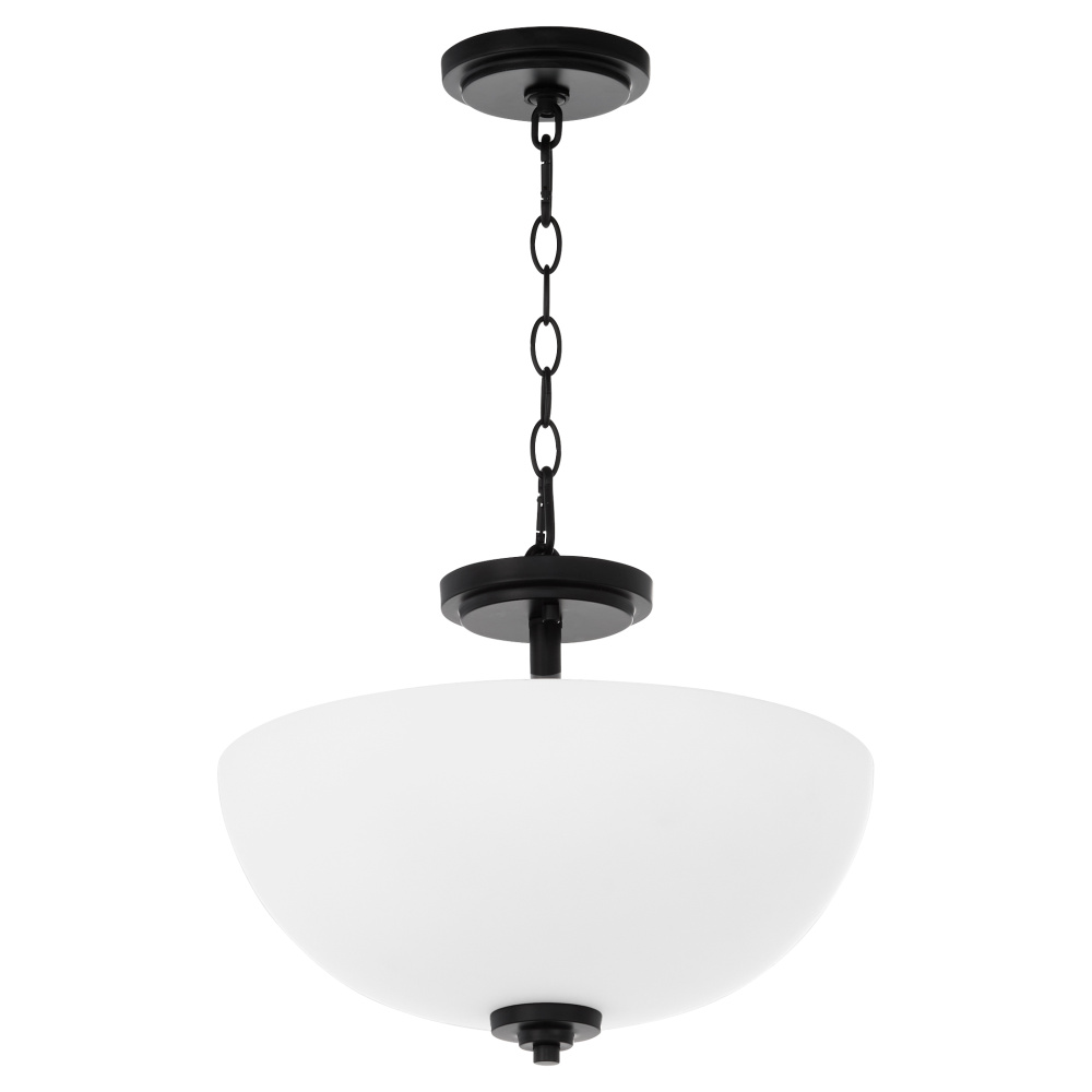 ADAMS 15" SATIN OPAL DUAL MOUNT - MATTE BLACK