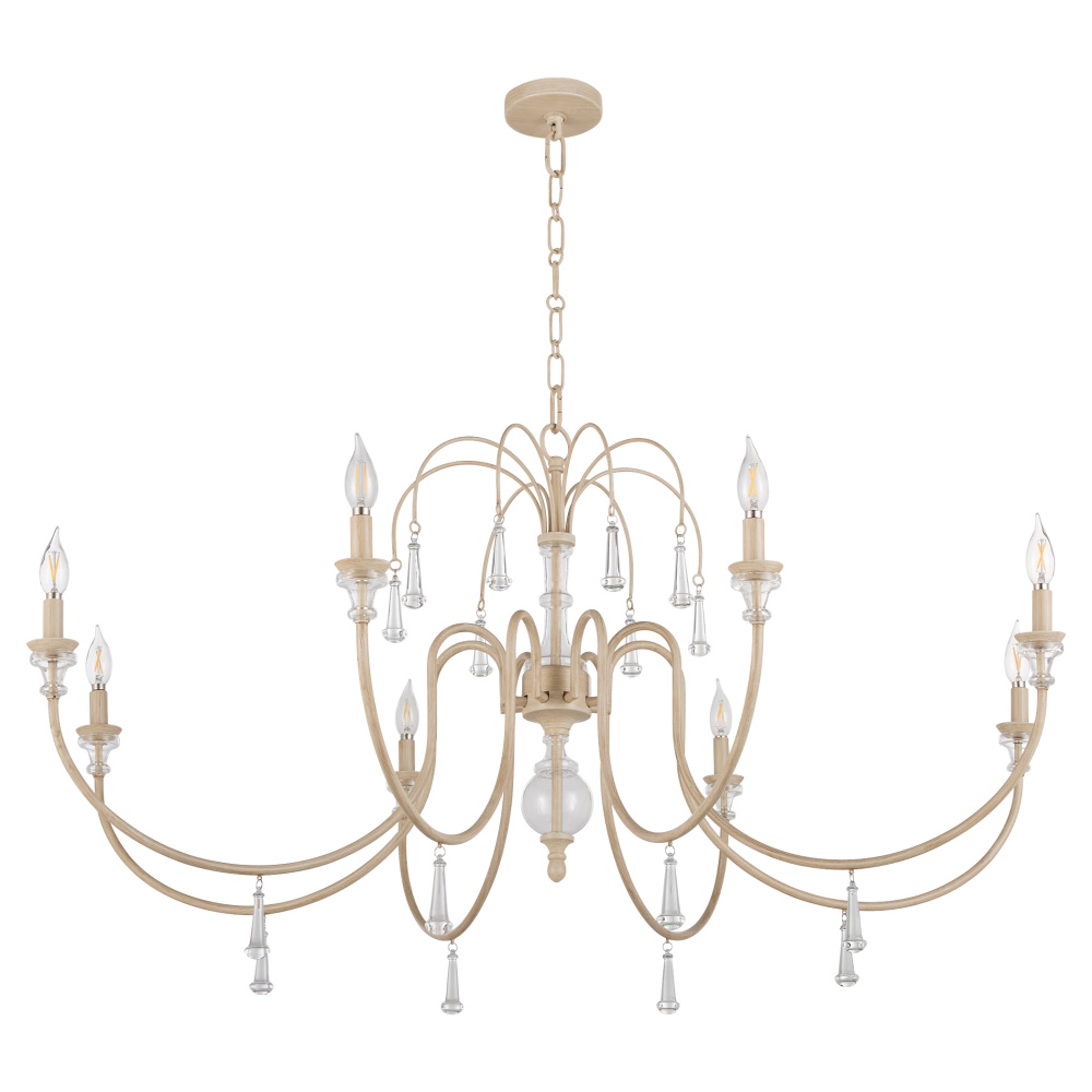 CLASICA 8 LIGHT CHANDELIER - WASHED OAK
