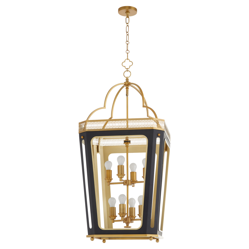 LOIRE 8 LIGHT PENDANT - MATTE BLACK/BRUSHED BRASS