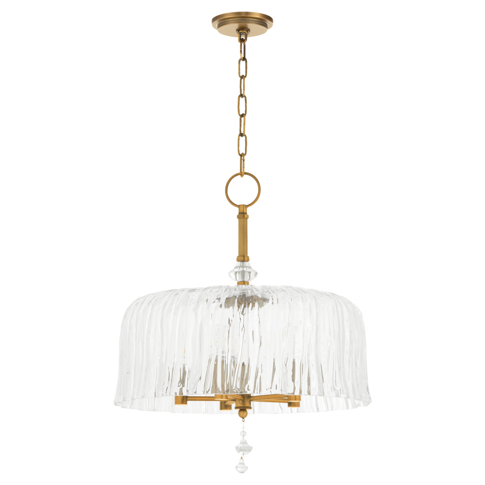 MERIAM 5 LIGHT PENDANT - BRUSHED BRASS
