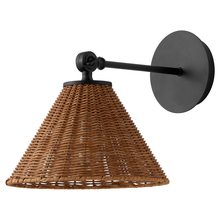 Quorum 5393-59 - WICKER 1 Light Small Wall Mount - Matte Black