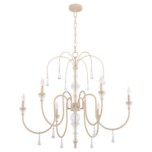 Quorum 685-6-52 - CLASICA 6 LIGHT CHANDELIER - WASHED OAK
