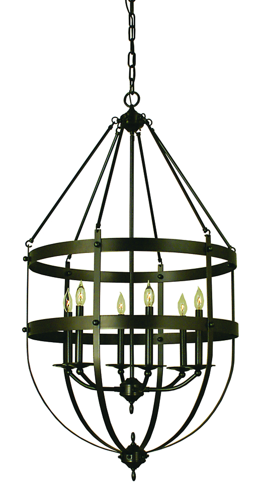 6-Light Brushed Nickel Hannover Foyer Chandelier
