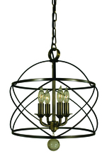 Framburg 4414 MB/PN - 4-Light Mahogany Bronze/Polished Nickel Nantucket Chandelier