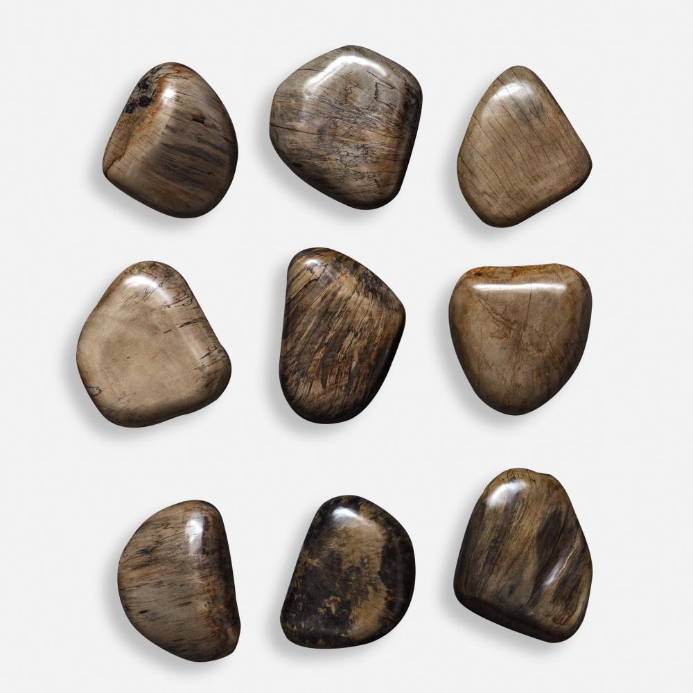 Uttermost Pebbles Walnut Wood Wall Décor Set/9