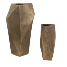 Uttermost 18310 - Uttermost GeoForm Indoor-Outdoor Brass Vases Set/2