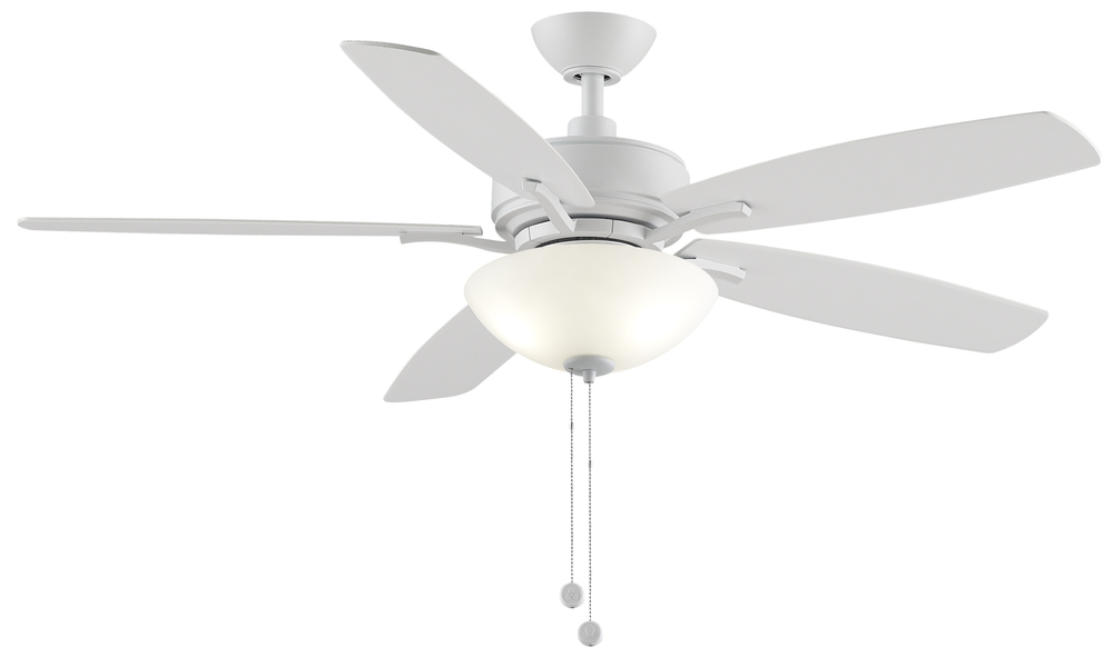 Aire Deluxe 52 inch Indoor Ceiling Fan with LED Light Kit - Matte White Matte White blades