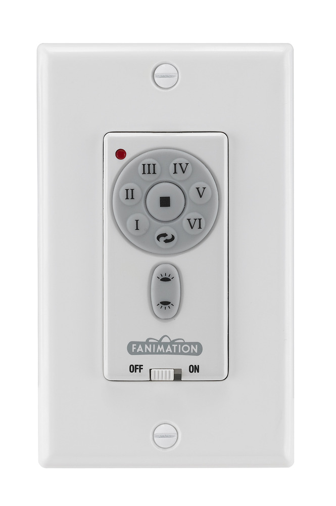 Ceiling Fan Wall Control - 6 Speed DC Motor Fan and Uplight/Downlight - White