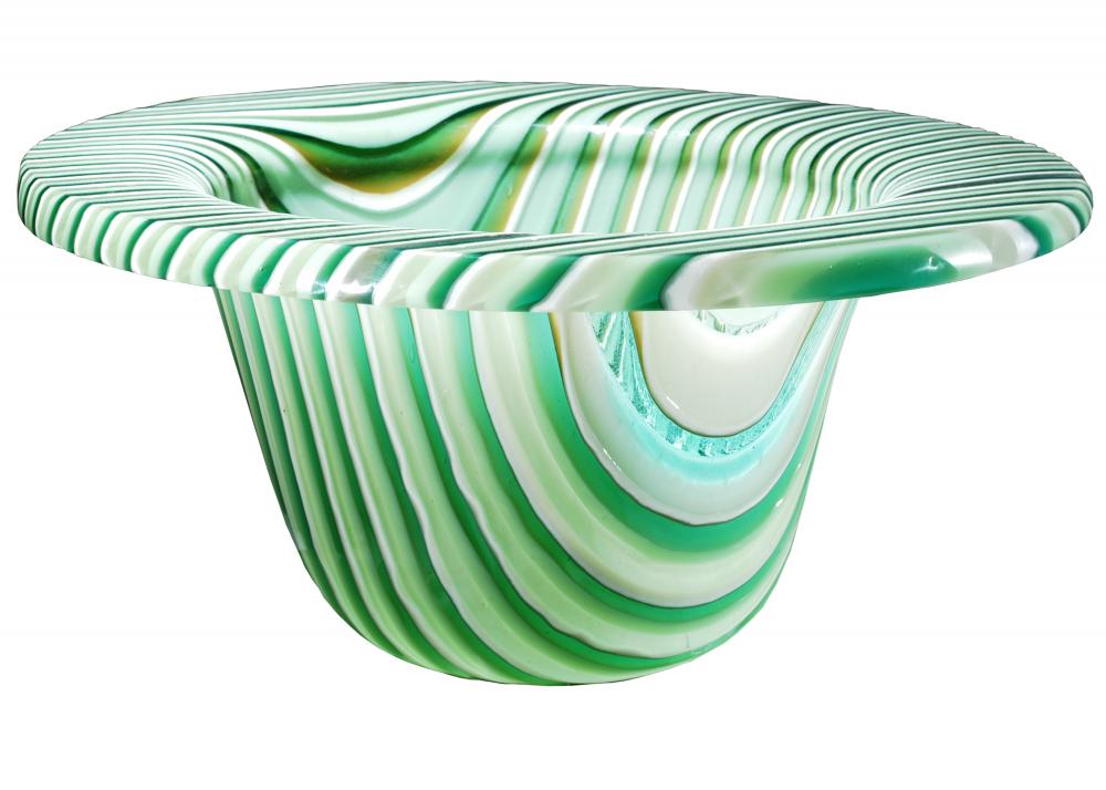 12"W Metro Fusion Peppermint Glass Bowl