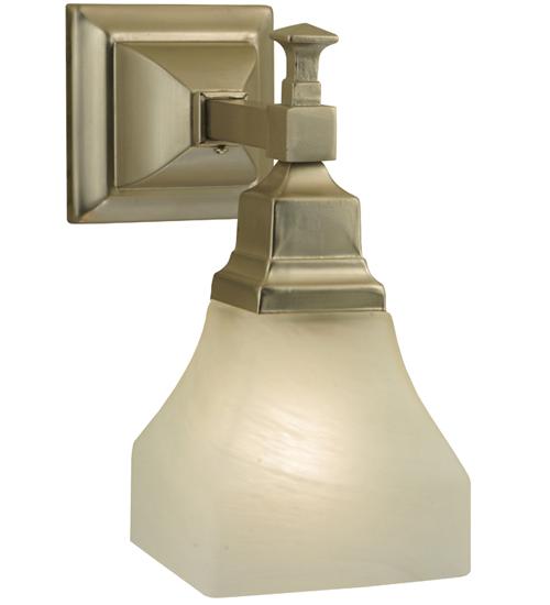 5" Wide Bungalow White Alabaster Swirl Wall Sconce