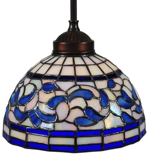 8" Wide Tiffany Turning Leaf Mini Pendant