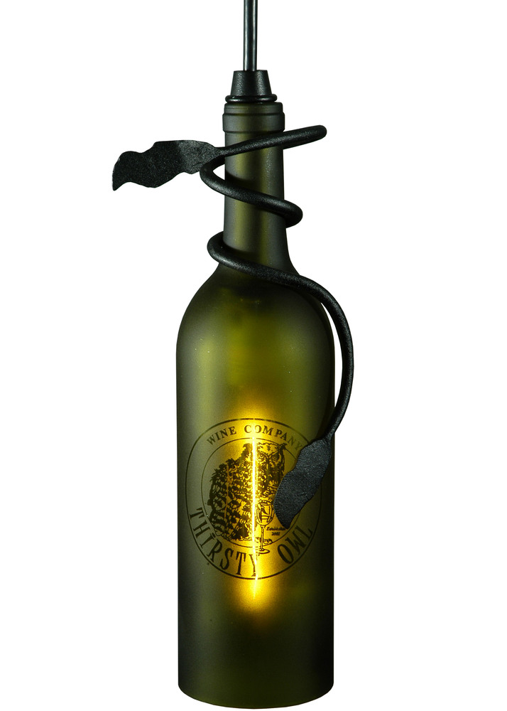 5"W Personalized Thirsty Owl Wine Bottle Mini Pendant