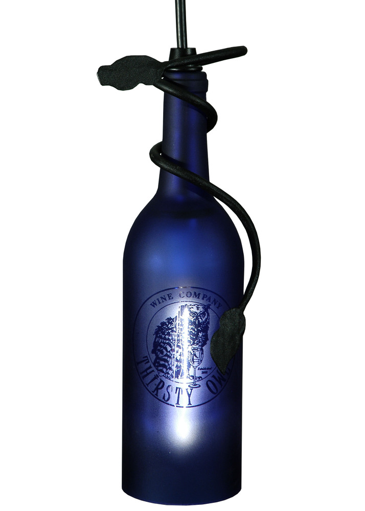 3" Wide Personalized Thirsty Owl Wine Bottle Mini Pendant