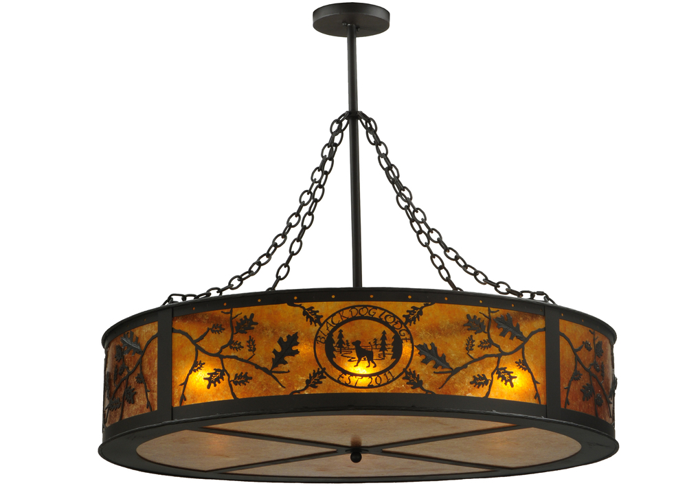 44" Wide Personalized Black Dog Lodge Inverted Pendant