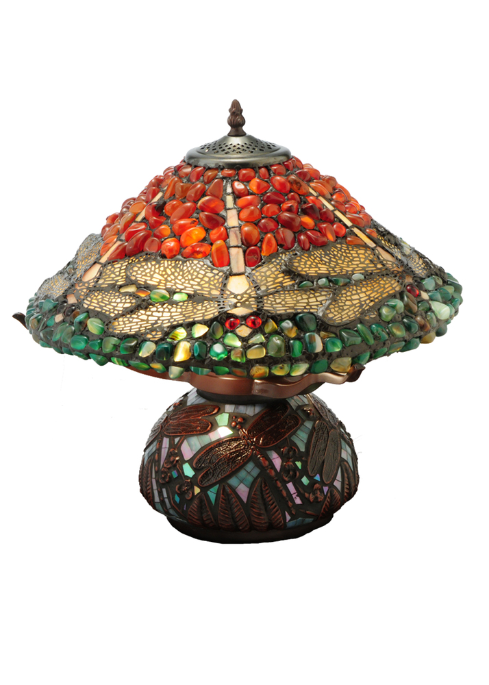 16.5"H Dragonfly Polished Agata Table Lamp