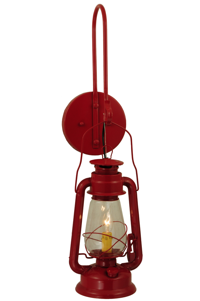 7"W Miners Lantern Red Wall Sconce