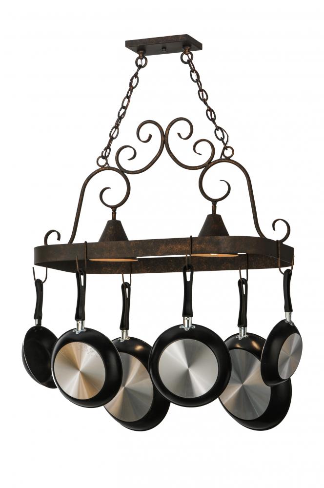 32" Long Elana 2 Light Pot Rack