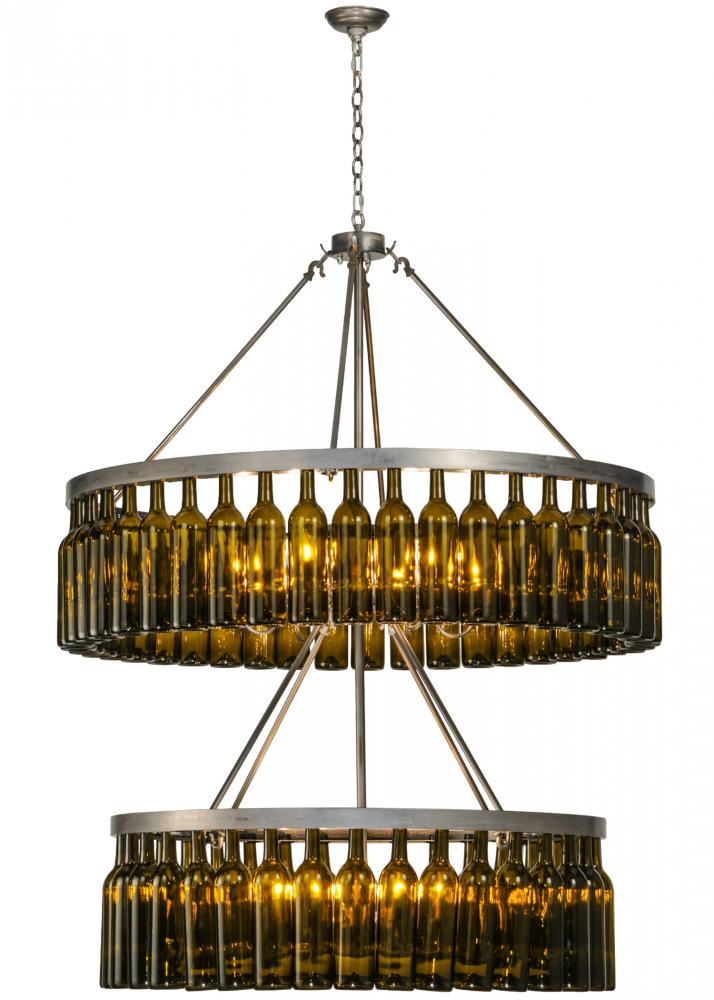 46"W Tuscan Vineyard Estate 80 Wine Bottle Two Tier Chandelier