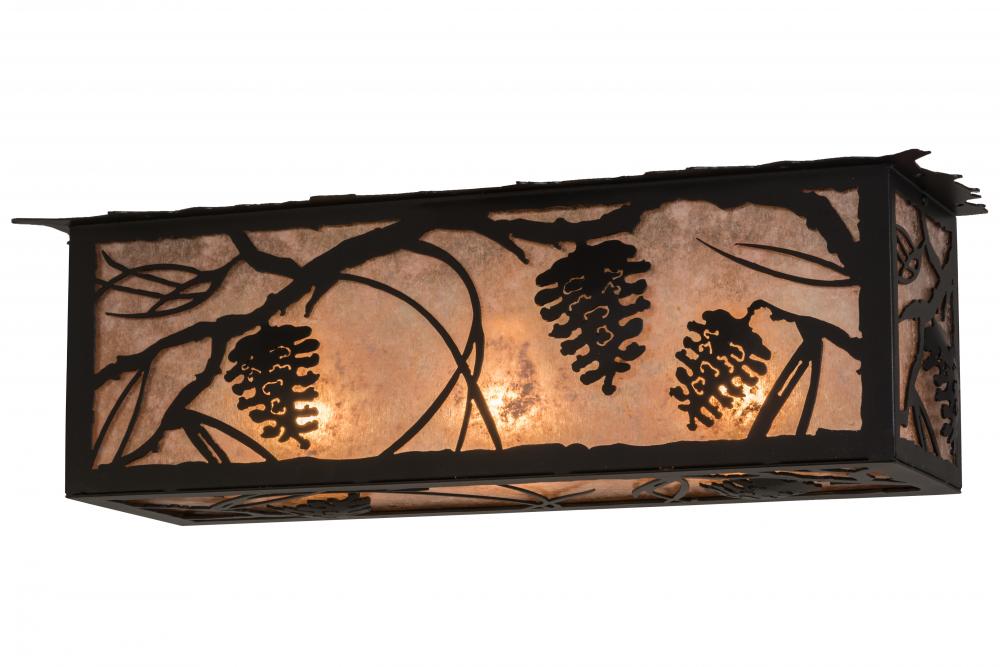 24" Long Whispering Pines Oblong Flushmount