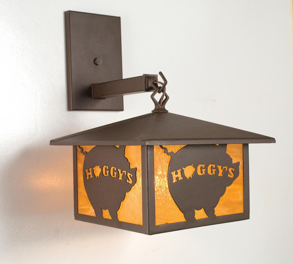 10"W Personalized Hoggy's Hanging Wall Sconce