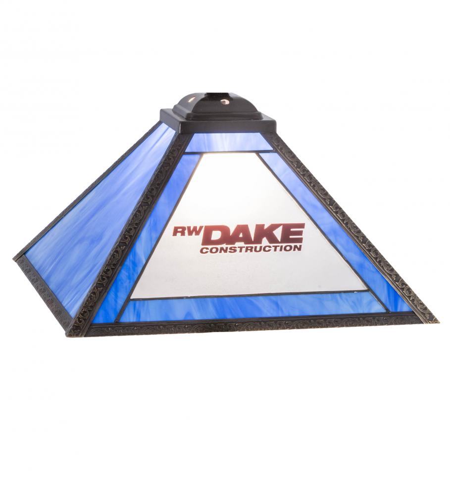 13" Square Personalized Mission Shade