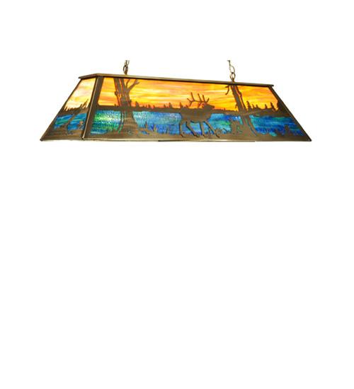 48" Long Elk at Lake Oblong Pendant