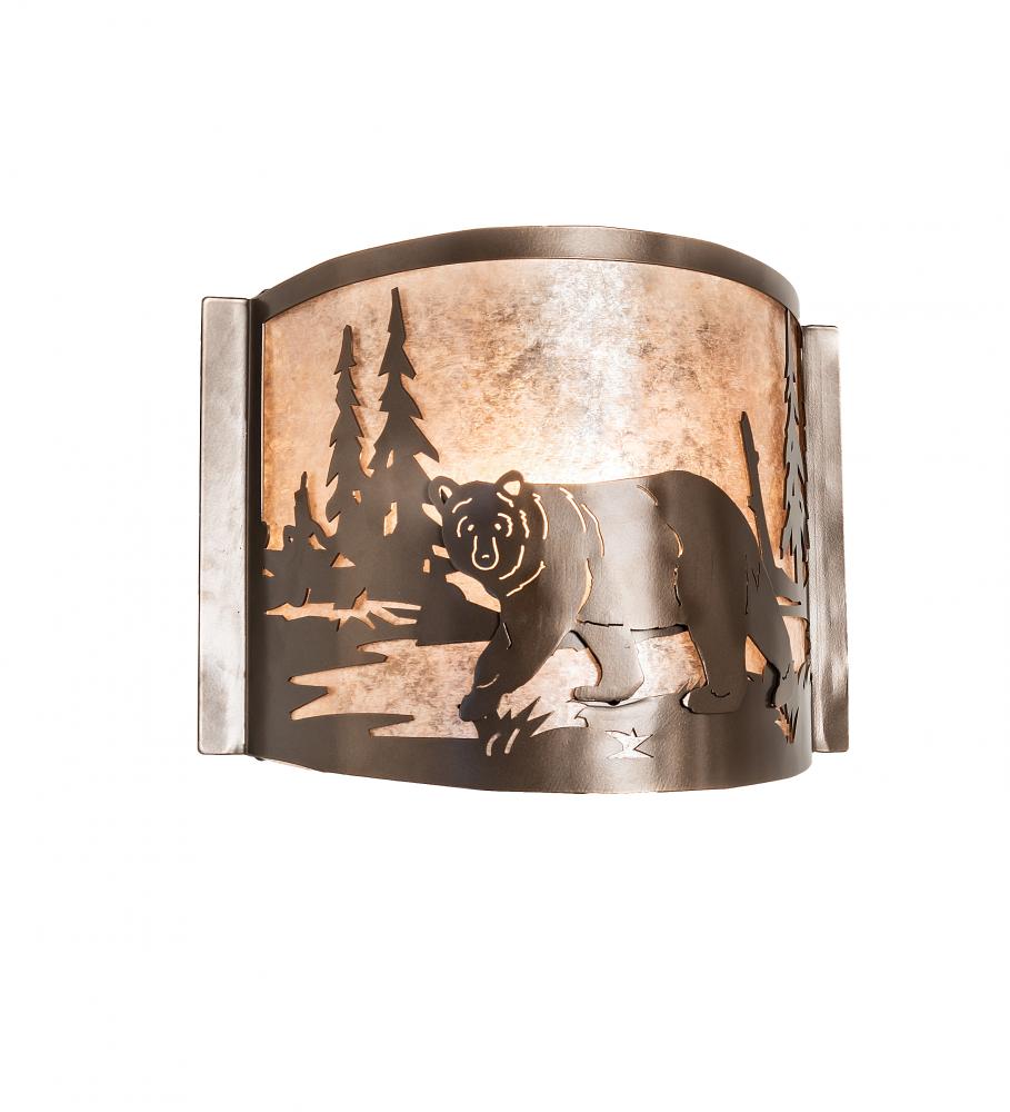 12" Wide Bear at Lake Left Wall Sconce