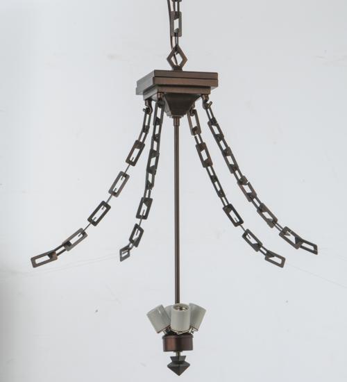 24"W Mission 4 Chain Inverted Pendant Hardware