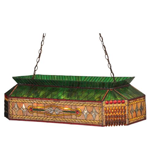 40" Long Gold Fringe Oblong Pendant